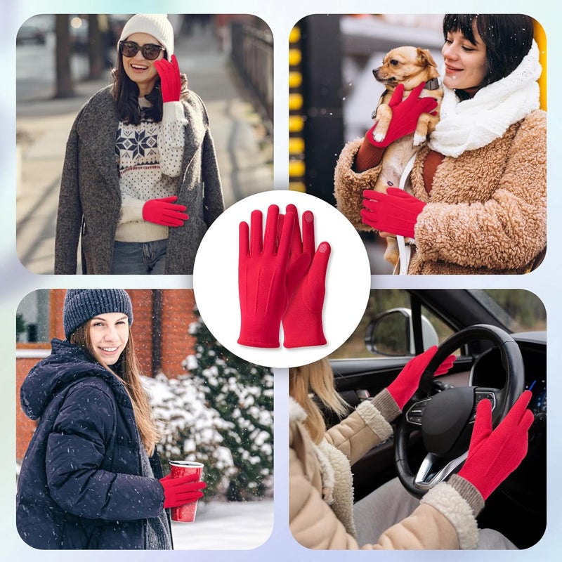 Beehow Store Women gloves cold weather touch screen glove warm fleece lining for driving cycling skiing - Image 5